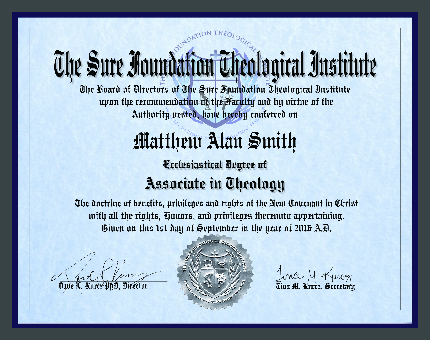 Associate Degree in Theology