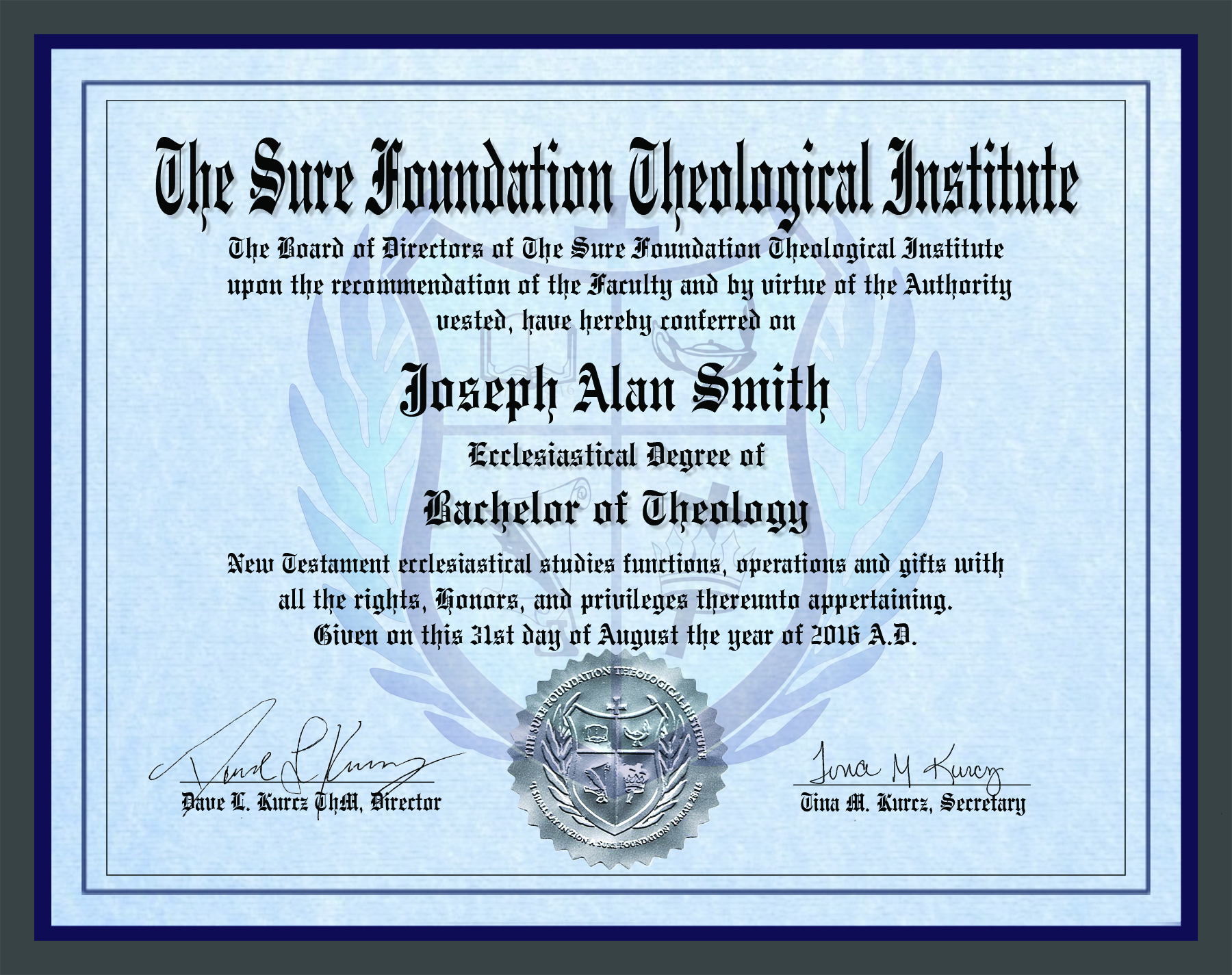 Bachelor Degree in Theology